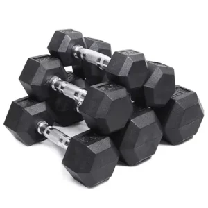 Manufacturer Custom 20lb Dormitory Home Fitness Equipment Hexagonal Rubber Dumbbells Fitness GYM