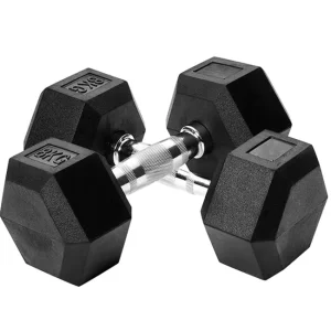 Manufacturer Direct Strength Training Dumbbell Set Black Hex Rubber Coated Cast Iron Core QJ-007 KG LB