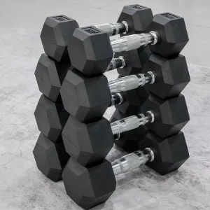 Manufacturer Hex Dumbbell Sets with Rubber Coating and Custom Logo for Strength Training