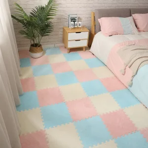 Manufacturer Interlocking EVA Puzzle Floor Mats Washable Plush Carpet Tiles