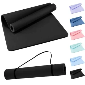 Manufacturer Supply Extra Wide TPE Yoga Mat Non Slip Rounded Yoga Mat With Carrying Strap For Yoga Pilates Stretching