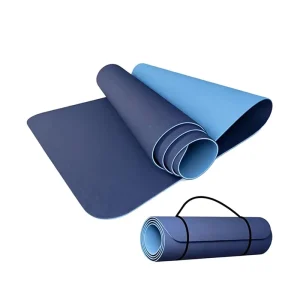 Manufacturer Supply Two-Tone Eco-Friendly TPE Yoga Mat, Thick, Anti-Tear, with Storage Straps