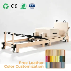 Maple Wood Pilates Reformer Foldable Adjustable Multifunction Pilates Equipment