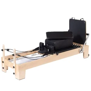 Maple Wood Pilates Reformer, Portable Adjustable, for Home or Studio Use