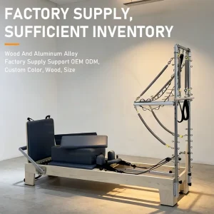 Maple Wood Pilates Reformer with Tower for Professional Studio