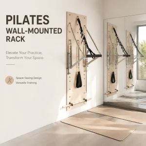 Maple Wood Wall-Mount Pilates Rack Heavy-Duty Pilates Equipment for Yoga Studio