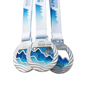 Marathon Medal Enamel Zinc Alloy UV Printed 5K 10K Swimming Mwanza Night Custom Logo Matte Gold Silver Bronze Award