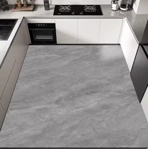 Marble Kitchen Mat PVC Oil Proof Waterproof Non-Slip Stain Resistant Washable Wipeable Floor Mat