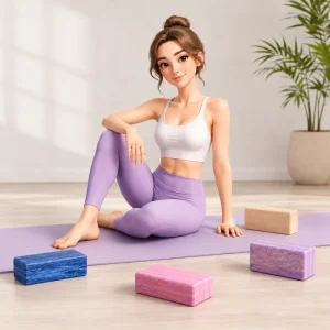 Marble Wood Grain Beveled Edge High Density Support Non Slip EVA Yoga Block