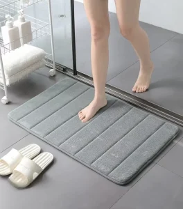 Memory Foam Quilted Bath Mat Non-Slip Quick-Dry Bathroom Rug