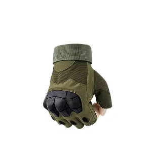 Men’s Tactical Gloves Half-Finger Long-Finger Microfiber Leather Windproof Cut-Resistant Non-Slip Touchscreen