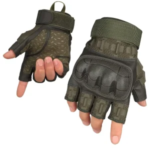 Men’s Tactical Half Finger Gloves in Camouflage Polyester Sports Protection Fitness Glove for Boxing Outdoor Motorcycle Riding