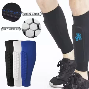 Men’s and Women’s Calf Compression Sleeves with Honeycomb Protection Waterproof Multi-Color Shin Guards for Football Basketball