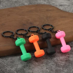 Metal Dumbbell Keychain Small Backpack Pendant