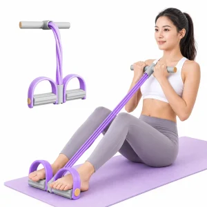 Metal Resistance Band Handles with Pedal Ankle Puller