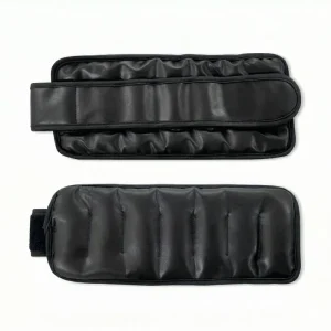 Metallic Vegan Leather U-Shaped Adjustable Ankle and Wrist Weights with Sandbags