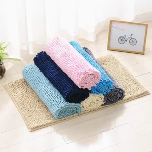 Microfiber Chenille Plush Non-Slip Washable Eco-Friendly Bath Door Mat Extra Soft Absorbent for Home Car Camping & Picnic