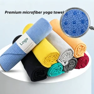 Microfiber Yoga Mat Towel with Non-Slip Silicone Dots for Hot Yoga and Pilates