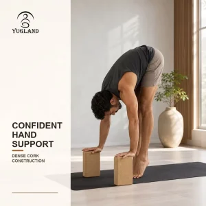 Milestone Cork Yoga Block High Density Non Slip Exercise Prop for Professional Studio Custom Logo