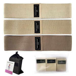 Milk Tea Brown Grey Polyester Resistance Band Set, Booty Bands for Home Workout