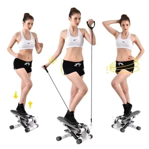 Mini Adjustable Multifunction Fitness Stepper with Resistance Bands