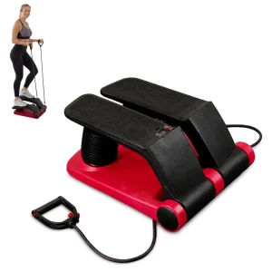 Mini Air Stepper with Resistance Bands 5 Level Adjustable Resistance LCD Display Anti Slip Pedals