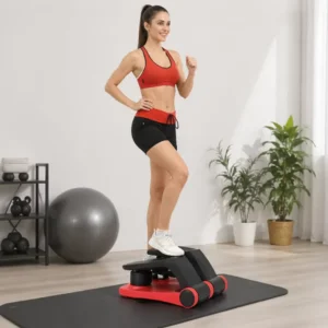 Mini Air Stepper with Resistance Bands Lightweight Steel Home Cardio Climber Pedal Fitness Machine
