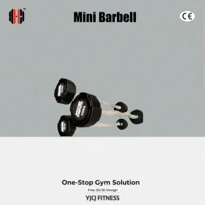 Mini Barbell With Textured Rope Grip Round Weight Heads Durable Build for Commercial Fitness Strength Training Equipment
