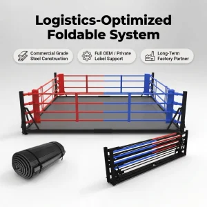 Mini Custom Logo 4*4m Foldable Floor Boxing Ring for Gym Training and Competition, Boxing MMA Muay Thai