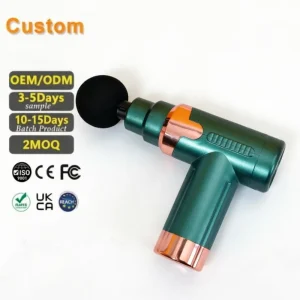 Mini Deep Tissue Massage Gun 6-Speed 1800-3200RPM 4 Heads 1-3h Battery Life Wireless Remote Control Brushed Motor OEM Supported
