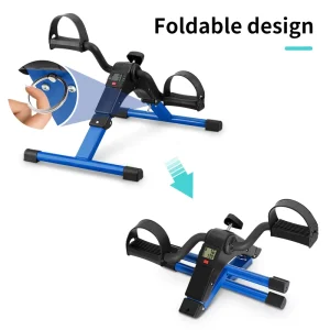 Mini Desk Exercise Bike Pedal Exerciser LCD Display Portable Plastic Steel 200kg Capacity for Home and Office