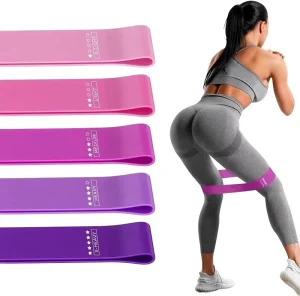 Mini Fitness Exercise Band Set, 5 Sizes, TPE and Latex