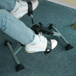 Mini Foldable Desk Bike Pedal Rehabilitation Trainer Steel Black