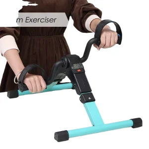 Mini Foldable Under Desk Exercise Bike with LCD Display Portable Arm and Leg Workout Machine
