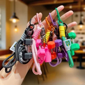 Mini PVC Dumbbell and Kettlebell Keychain Bag Charm Blind Box Toy
