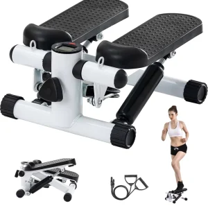 Mini Stepper with Resistance Bands for Home Aerobic Exercise