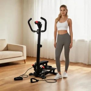 Mini Twist Stepper With Handlebar and Resistance Bands Home Gym Leg Workout Fitness Exercise Machine