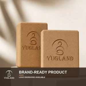 Minimalist Non Slip Cork and Natural Jute Yoga Exercise Block for Yoga Studio with Custom Logo