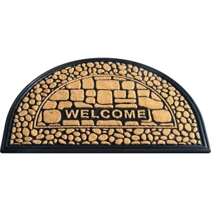 Modern Anti Slip Rubber Door Mat with Embossed Carpet Entry Welcome Mat for Indoor or Outdoor Hotel Use Washable Cushioned