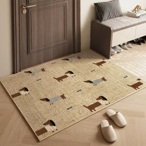 Modern Apartment Door Mats & Entrance Rug Cushioned Non-Slip Polyester Floor Mat Washable