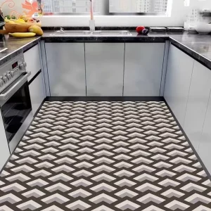 Modern Cushioned Rectangular Kitchen Floor Mat, Long Diatom Mud, Absorbent, Washable, Pet-Friendly