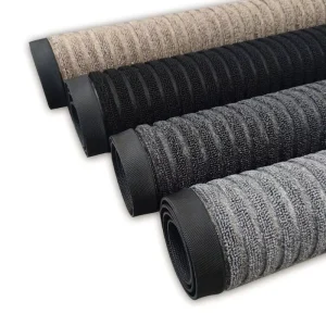 Modern Embossed Door Mat with Rubber Backing, Cushioned Ribs and Novelty Pattern for Home or Hotel Use