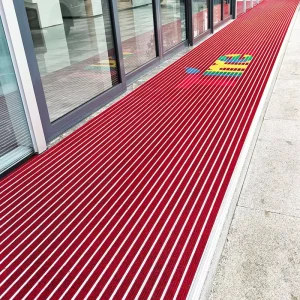 Modern Handmade Anti-Slip Washable Aluminum Floor Mat 2cm Thick Waterproof Geometric Pattern Rubber Backing
