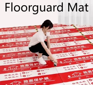 Modern Home Decoration Double Layer Dustproof Water Resistant Durable 3.0mm Thick Floor Protection Film Easy Installation Floor