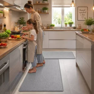 Modern Long Strip Kitchen Foot Mat Stove Mat Wash-Free Wipeable Non-Slip Dirt-Resistant Machine Made