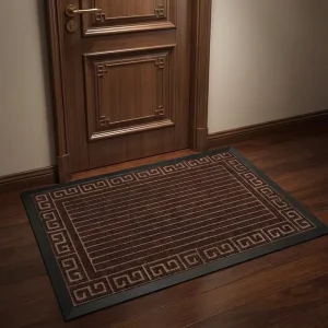 Modern Low Profile Non Slip Entrance Door Mat Embossed Shoe Scraper Washable Floor Mat for Home or Hotel