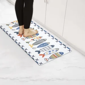 Modern PVC Anti-Fatigue Kitchen Floor Mat Waterproof Non-Slip Washable Bohemia Design Cushioned