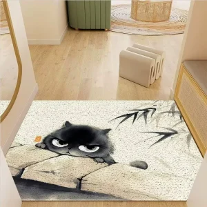 Modern PVC Coil Non-Slip Loop Pile Door Mat Area Rug for Kitchen and Living Room