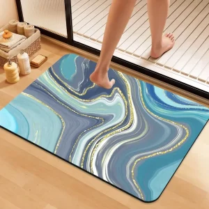 Modern Rubber Eco Friendly Pet Friendly Non Slip Soft Bath Mat Water Absorbent Quick Dry Rug for Home & Hotel Use