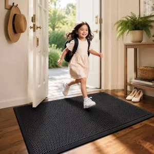 Modern Rubber Non-Slip Front Door Mat for Home and Hotel Use Machine Washable Solid Color Welcome Mat